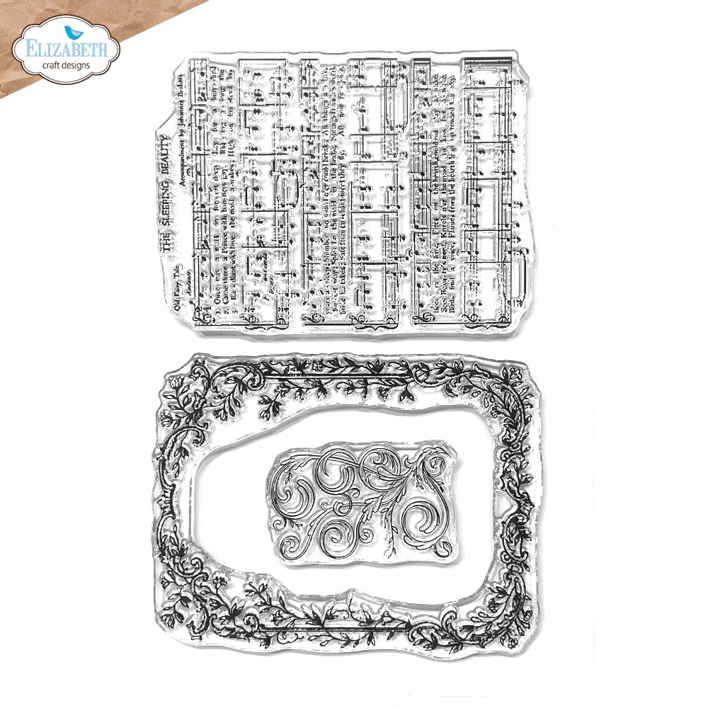 Elizabeth Craft Designs Romantic Revival Collection Music & Ornate Frames Stamp  by Annette Green (CS431)