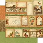 Graphic 45 12" x 12" Scrapbook Paper Place In Time November  Cut Aparts