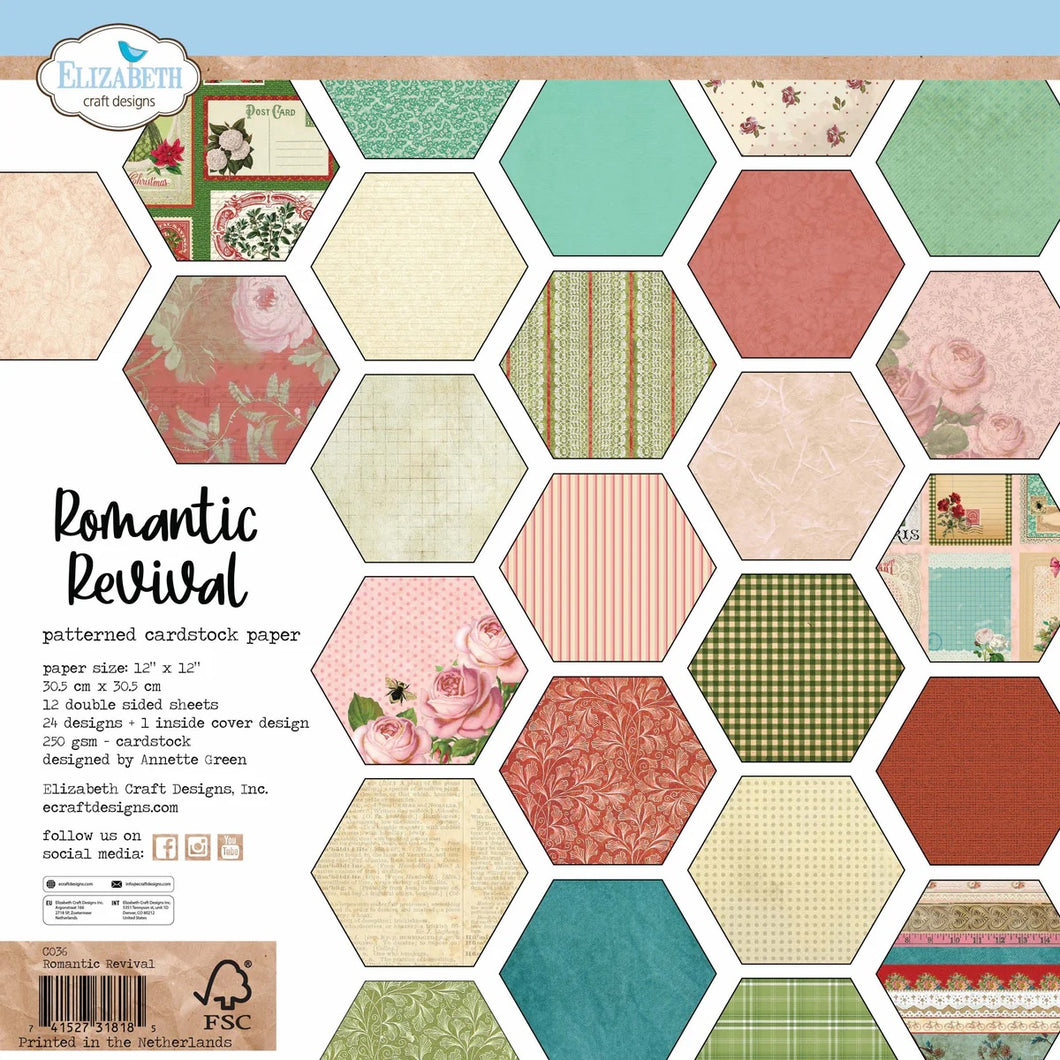 Elizabeth Craft Designs Romantic Revival 12x12 paper by Annette Green (C036)