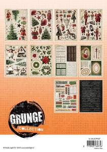 Studio Light Designer Paper Pad Paper Christmas Elements Grunge Collection 20 Sheets