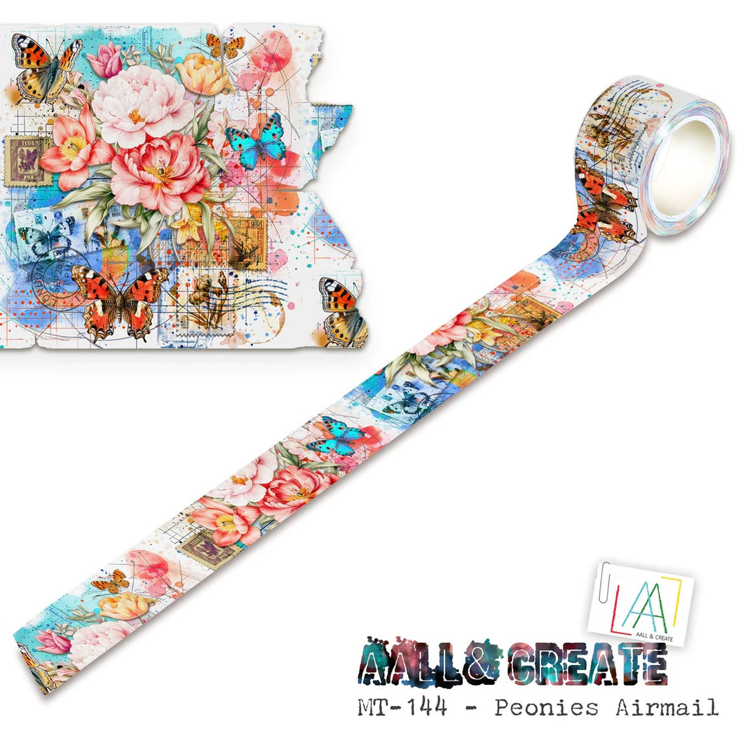 AALL &  Create Washi Tape - Layer it Up Peonies Airmail