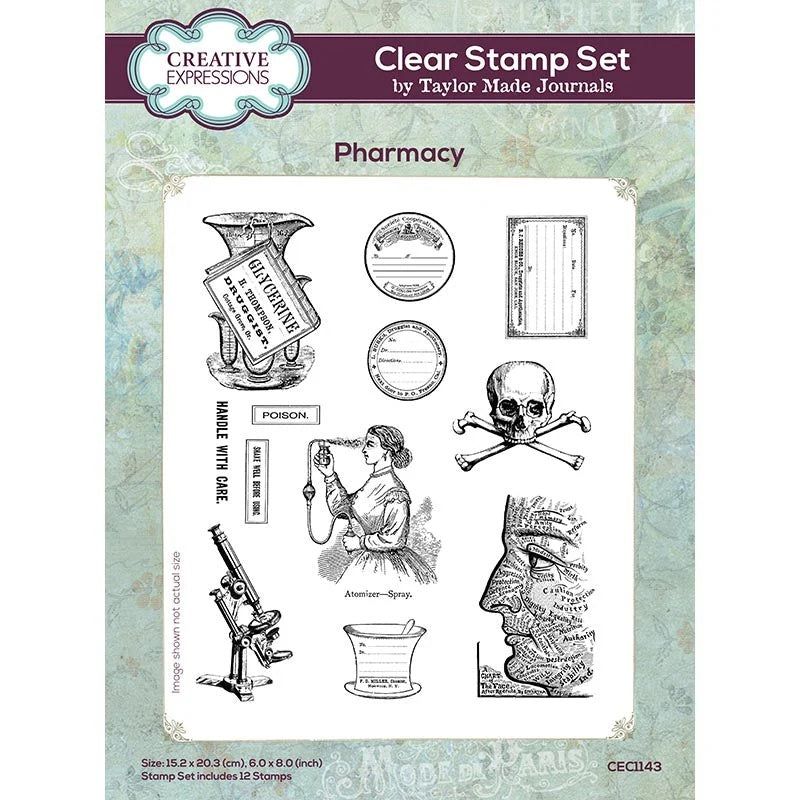 Creative Expressions Clear Stamp Set Pharmacy designed by Taylor Made Journals (CEC1143)