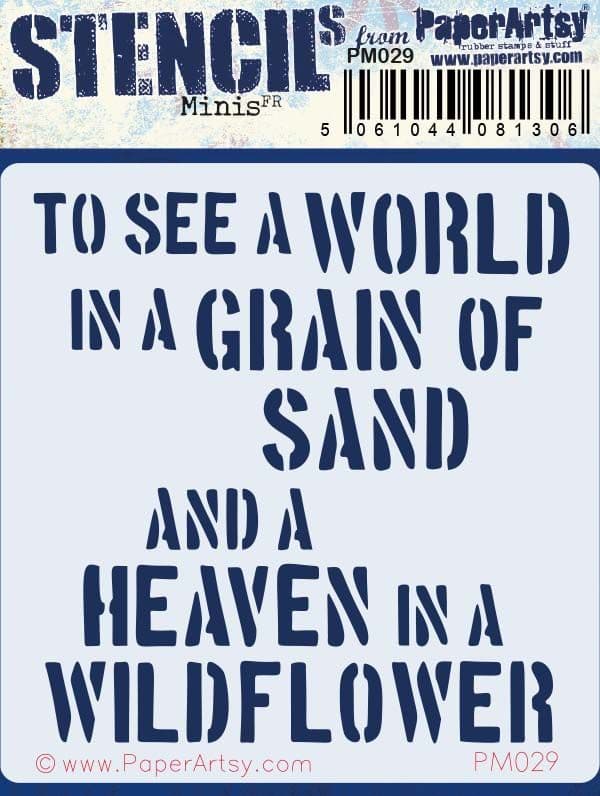PaperArtsy Mini Stencil See the World by Sara Naumann (PM029)