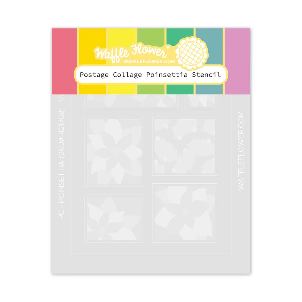 Waffle Flower Postage Poinsettia Stencil (421768)