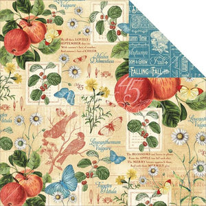 Graphic 45 12" x 12" Scrapbook Paper Time to Flourish Collection September  Flourish  (4501046)