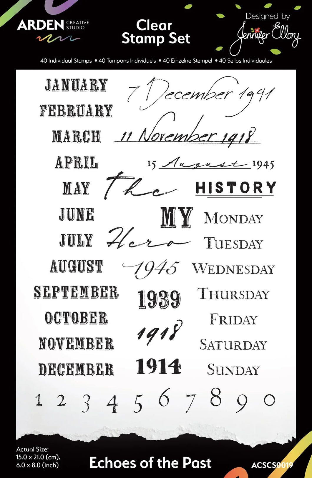 Arden Creative Studio Remembering Echos of the Past 6x8 Stamp Set  ( ACSCS0019)