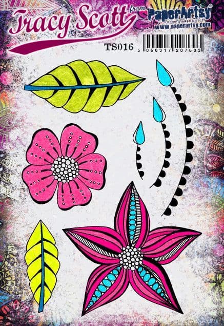 PaperArtsy Rubber Stamp Set #16 designed by Tracy Scott (TS016)