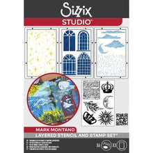 Load image into Gallery viewer, Sizzix Studio - Mark Montano - Clear Stamps and Stencils Set - Weather Wonder
