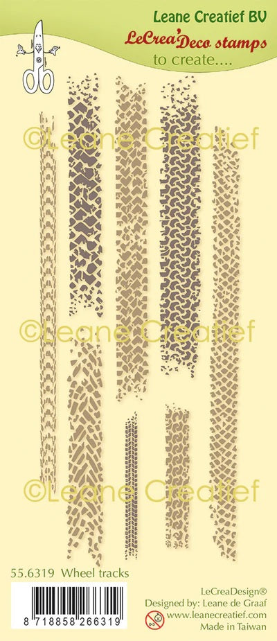 Leane Creatief Clear Stamp Wheel Tracks