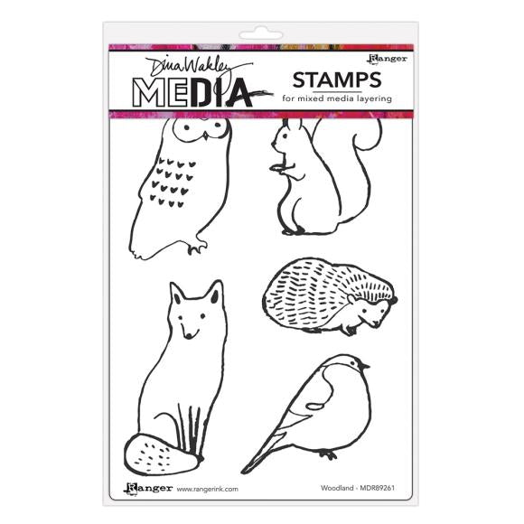 Dina Wakley Media - Stamps Woodland Creatures