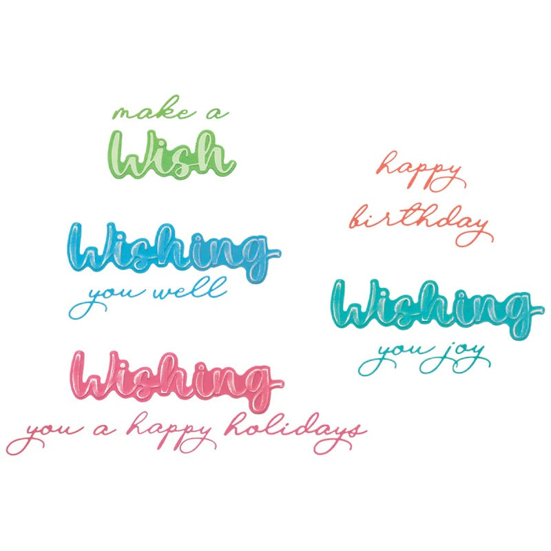 Sizzix Thinlits Die Set 14PK - Take Two’s, Wish Sentiment
