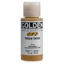 Load image into Gallery viewer, GOLDEN Fluid Acrylics Yellow Ochre (2407-1)