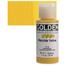 Load image into Gallery viewer, GOLDEN Fluid Acrylics Diarylide Yellow (2147-1)
