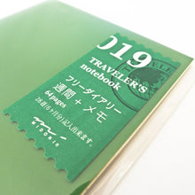 Load image into Gallery viewer, Traveler's Company Traveler's Notebook Refill Free Diary Weekly + Memo TN 019