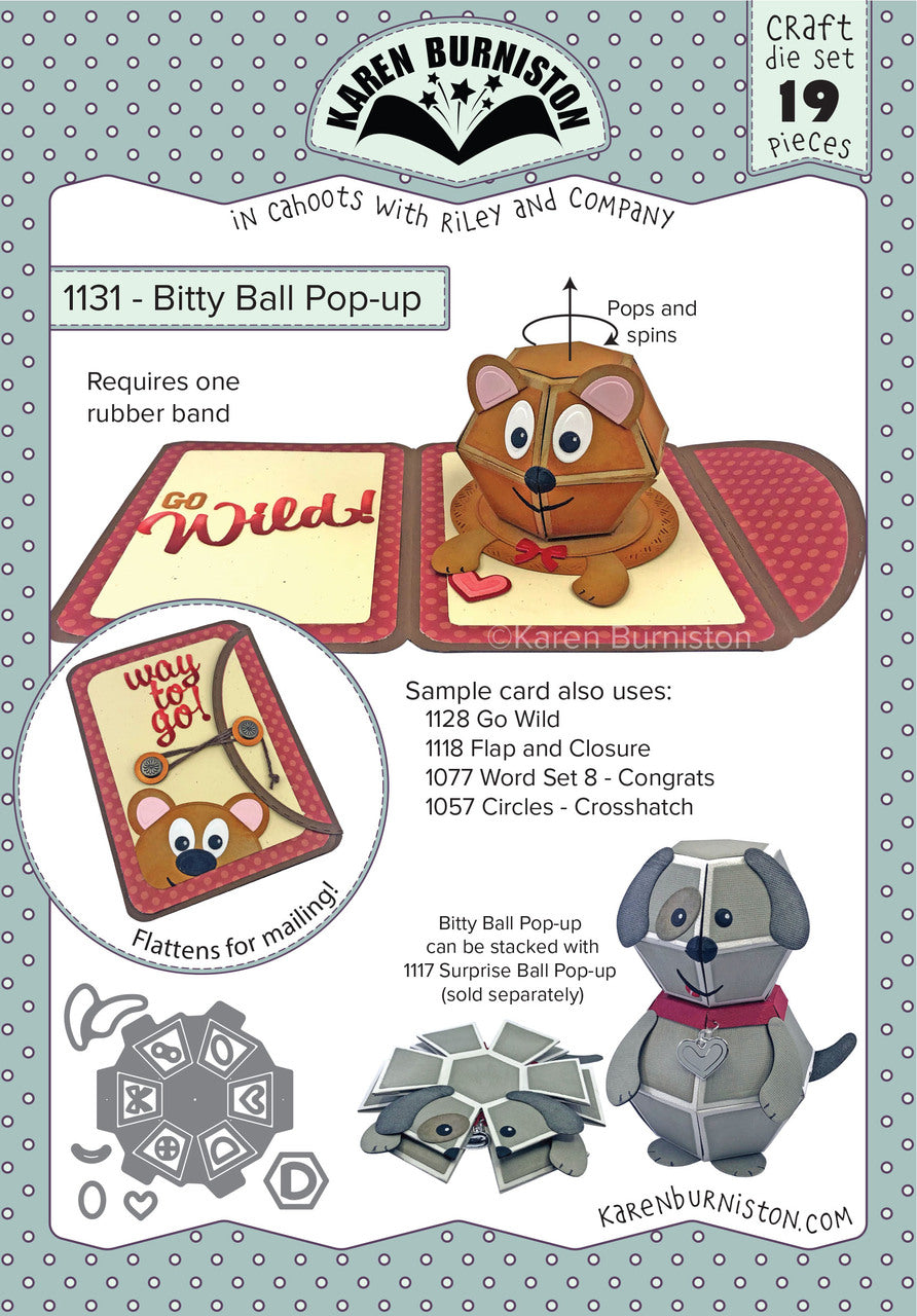 Karen Burniston Craft Die Set Bitty Ball Pop-Up (1131)