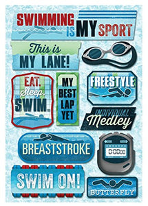 Karen Foster Designs Cardstock Stickers Swimming is My Sport (11649)