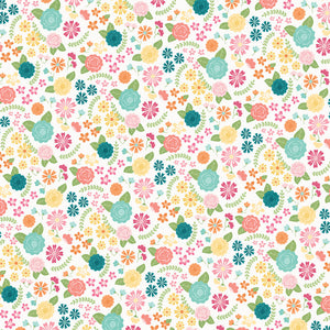 Simple Stories Hip Hop Hooray Collection 12x12 Scrapbook Paper Blossoms (12109)