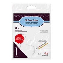 Load image into Gallery viewer, Scrapbook Adhesives 3D Foam Strips - Permanent, White - Small (01230)