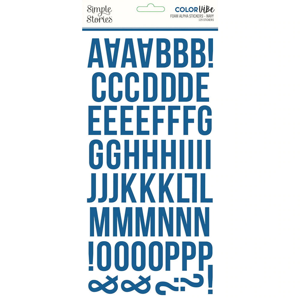 Simple Stories Color Vibe Foam Alpha Stickers Navy (13440)