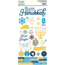 Load image into Gallery viewer, Simple Stories Happy Hanukkah Collection 6x12 Cardstock Stickers (15957)