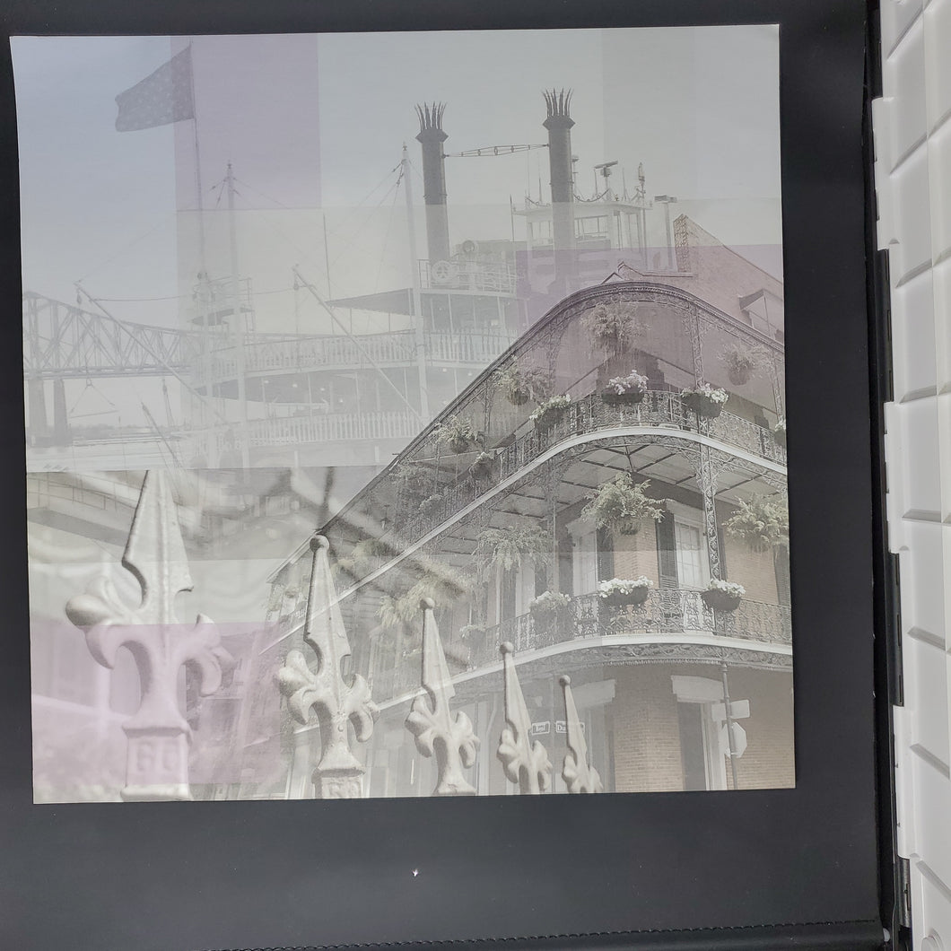 Paper House Productions 12x12 Scrapbook Paper New Orleans Collage (P-0362)