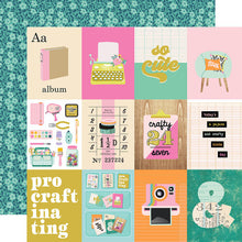 Load image into Gallery viewer, Simple Stories Let's Get Crafty Collection 12x12 Scrapbook Paper 3x4 Elements (17211)