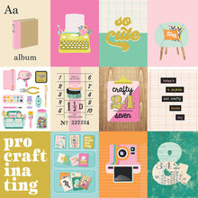 Load image into Gallery viewer, Simple Stories Let's Get Crafty Collection 12x12 Scrapbook Paper 3x4 Elements (17211)