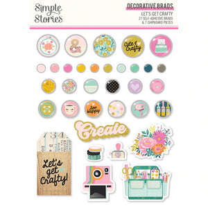 Simple Stories Let's Get Crafty Collection Decorative Brads (17223)