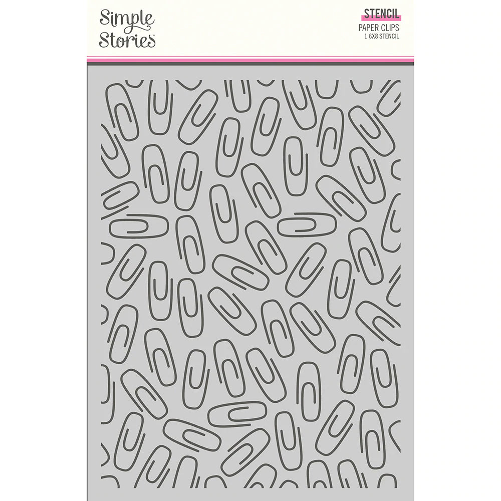 Simple Stories Let's Get Crafty Collection Paper Clips Stencil (17226)