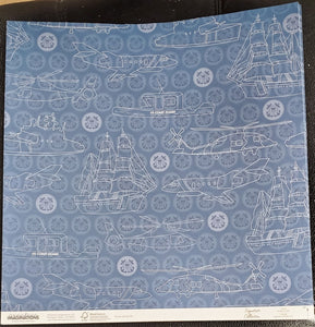Creative Imaginations Signature Collection - 12" x 12" Scrapbook Paper - Coast Guard Emblem - 20588