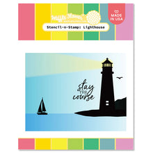 Load image into Gallery viewer, Waffle Flower Stamp-n-Stencil Set Lighthouse (WFS078)