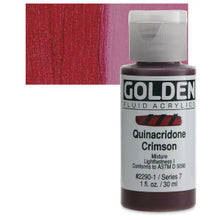 Load image into Gallery viewer, GOLDEN Fluid Acrylics Quinacridone Crimson (2290-1)
