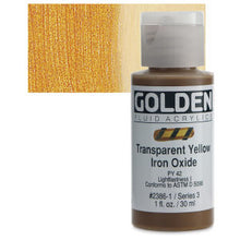 Load image into Gallery viewer, GOLDEN Fluid Acrylics Transparent Yellow Iron Oxide (2386-1)
