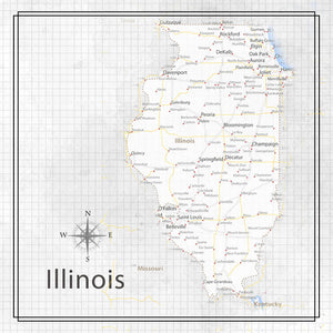 Scrapbook Customs 12x12 Scrapbook Paper Illinois Adventure Flag (38537a)