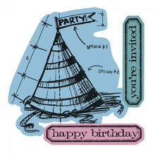 Load image into Gallery viewer, Sizzix Framelits w/ Stamps- Tim Holtz Alterations- Celebrate (660188) - RETIRED