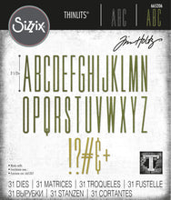 Load image into Gallery viewer, Sizzix Thinlits Die Set Alphanumeric Stretch Upper Case by Tim Holtz (665206)