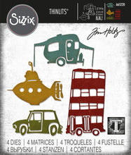 Load image into Gallery viewer, Sizzix Thinlits Die Set 4PK Wacky Transport #1 by Tim Holtz (665220)