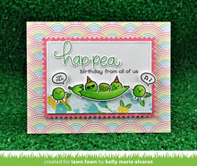 Load image into Gallery viewer, Lawnfawn Photopolymer Clear Stamp & Die SEt Be Hap-pea (LF1891)