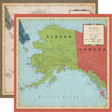 Load image into Gallery viewer, Carta Bella Paper Co. Cartography No. 2 Collection - Alaska 12" x 12" Scrapbook Paper (CBC116007)