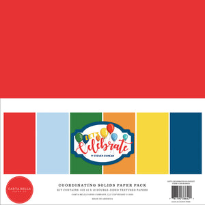 Carta Bella Paper Co. Coordinating Solids Paper Pack - Let's Celebrate (CBCB129015)
