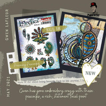 Load image into Gallery viewer, PaperArtsy Eclectica3 Rubber Stamp Set Preening Peacocks designed by Gwen Lafleur (EGL18)