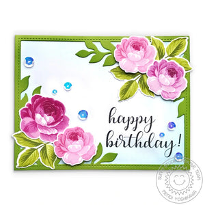 Sunny Studio Photopolymer Clear Stamp  & Die Set Everything's Rose (SSCL-214)
