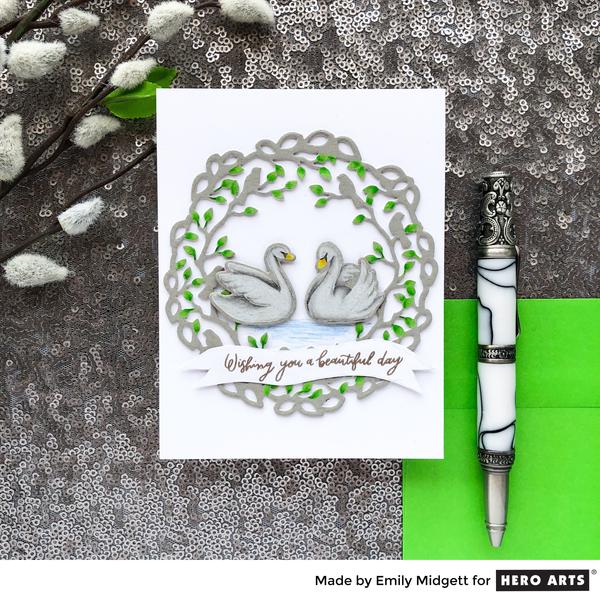 Hero Arts Polyclear Stamps Swans and Cattails (CM230)