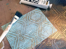 Load image into Gallery viewer, StencilGirl Products - Art Deco Sunburst Background 9" x 12" Stencil by Gwen Lafleur (L503)