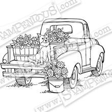 Load image into Gallery viewer, Stampendous Fran's Cling Rubber Stamps Pup On Truck (CRP349)