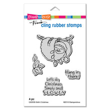 Load image into Gallery viewer, Stampendous Fran's Cling Rubber Stamps Sloth Christmas (QS5008)