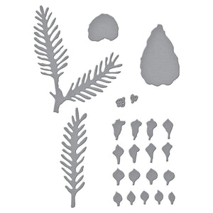 Spellbinders Paper Arts Cutting Dies Pine Cone and Evergreen Bough with Ladybugs (S4-1112)