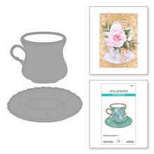 Load image into Gallery viewer, Spellbinders Paper Arts Victory Garden Collection Tea Cup & Saucer Die Set (S4-1277)