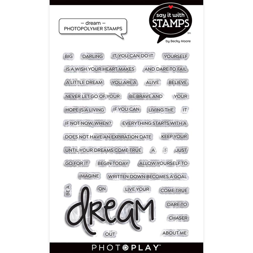 Photoplay Say it With Stamp & Die Set - Dream (SIS2129/2130)