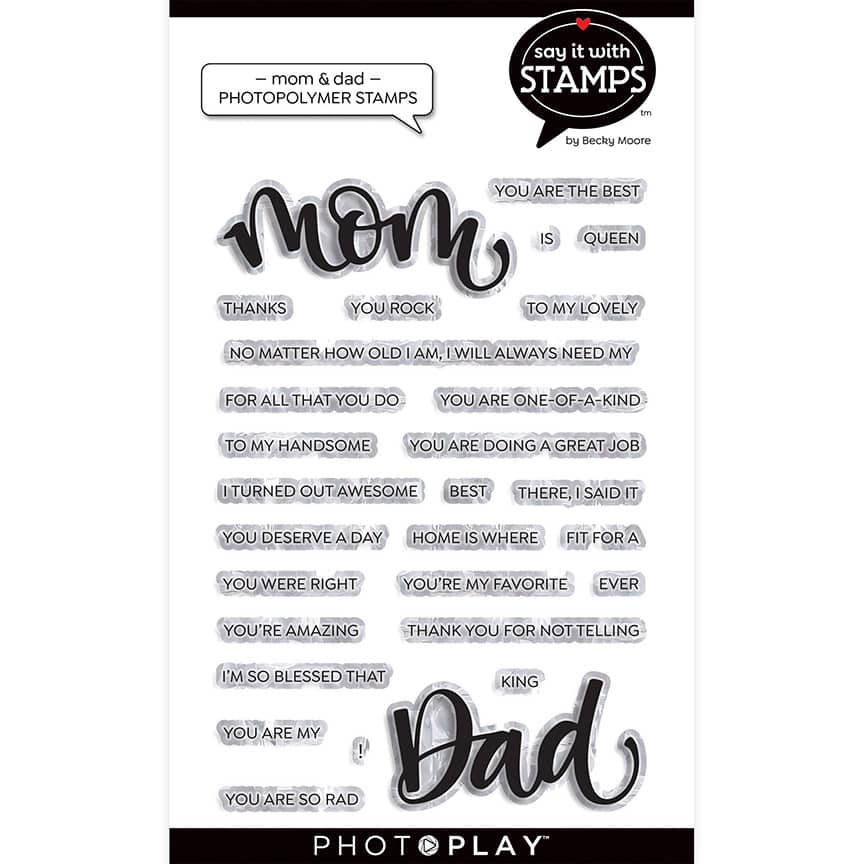 Photoplay Say it With Stamp & Die Set - Mom & Dad (SIS2139/2140)
